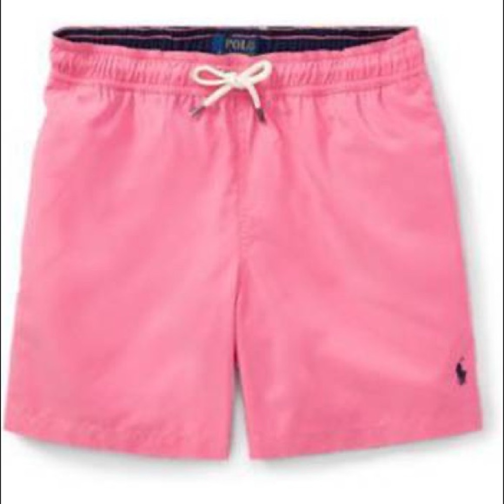 Ralph Lauren Pink Twill Swim Trunks (4T)